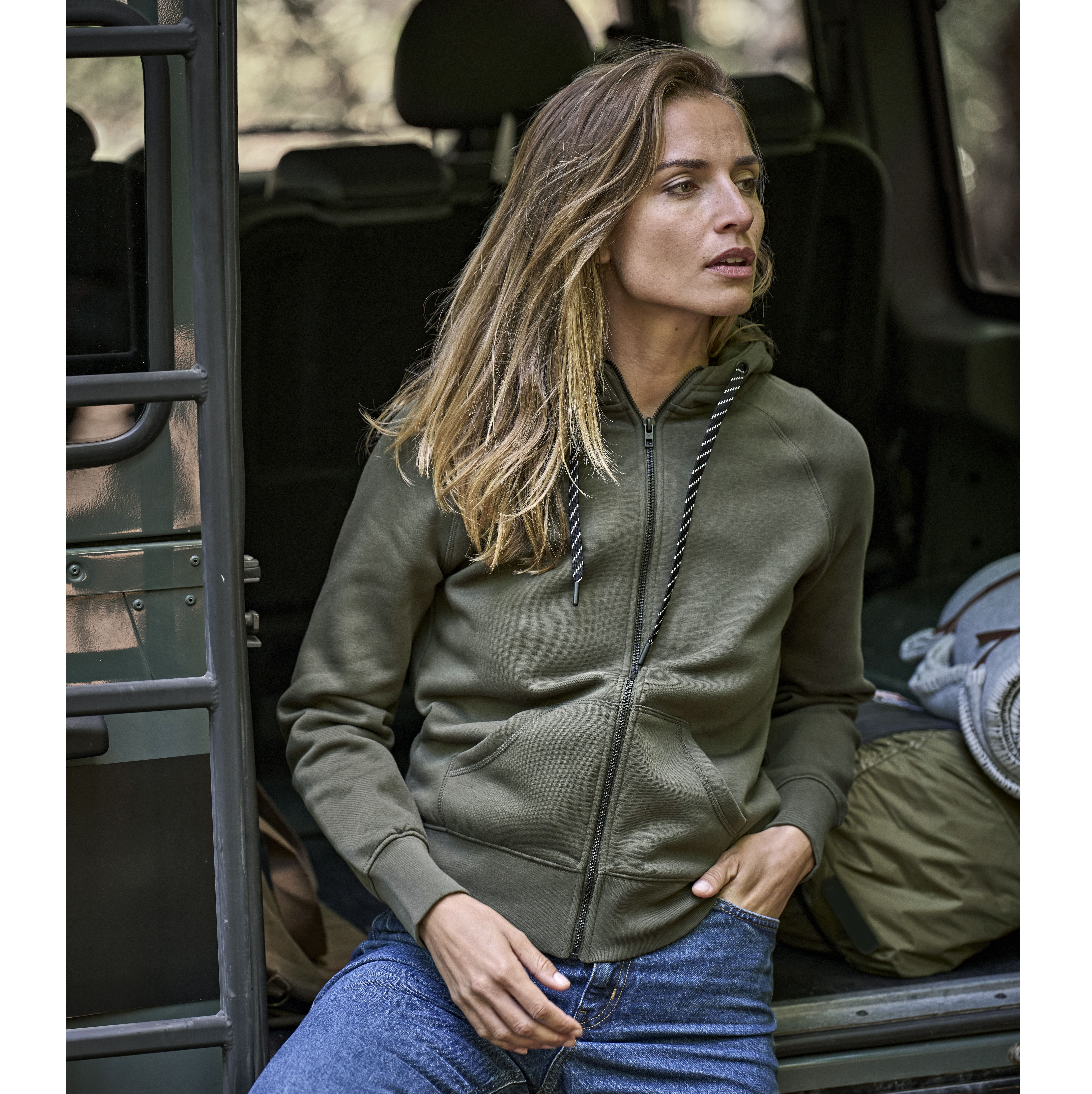 LADIES FASHION FULL ZIP HOOD
