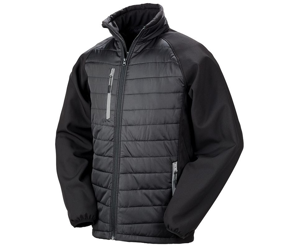 BLACK COMPASS PADDED SOFTSHELL JACKET